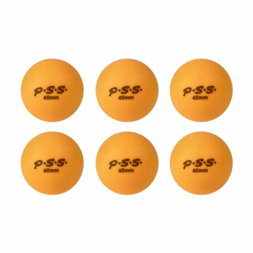 Шарик для настольного тенниса PSS (6шт, оранжевые)
