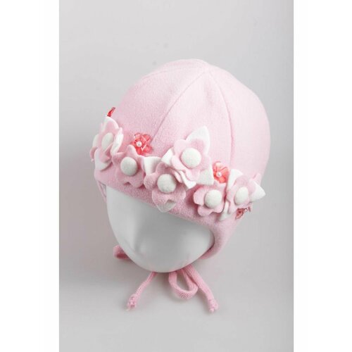 Шапка бини , размер 48/50, розовый детская шапка с узелком зимняя шапка бини с кроличьими ушками