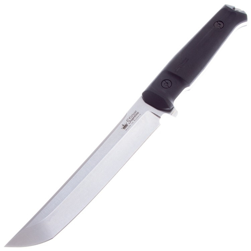 Kizlyar Supreme Нож Senpai AUS-8 SW (Stonewash, черная рукоять, черный чехол)
