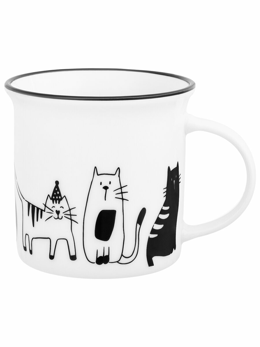 фото Кружка / чашка для кофе, чая 240 мл 11х8х8 см Elan Gallery без кота жизнь НЕ ТА Праздник у котят