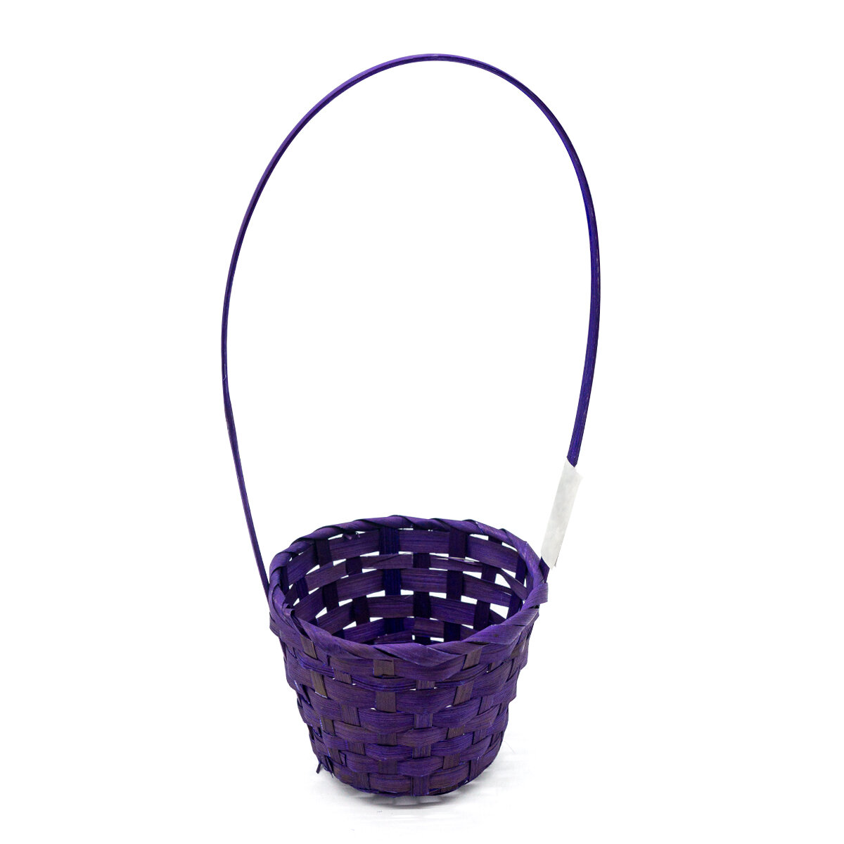 Корзина плетеная бамбук 13*95 см высота с ручкой 28 см фиолетовая Айрис