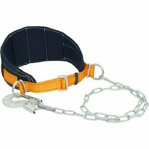 Страховочный пояс монтажный УС 1 Г ук (уширенный кушак) с цепным стропом и карабином