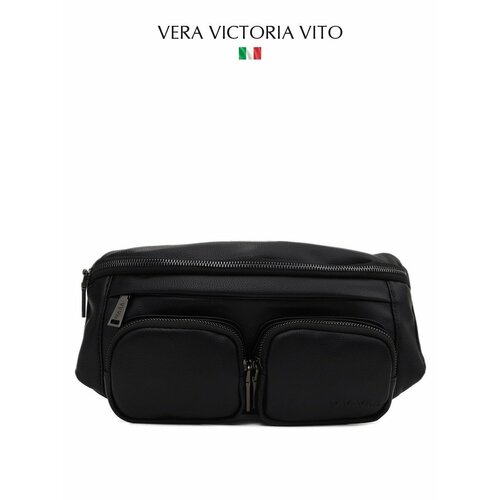 Сумка поясная Vera Victoria Vito 35-210-1, фактура зернистая, черный