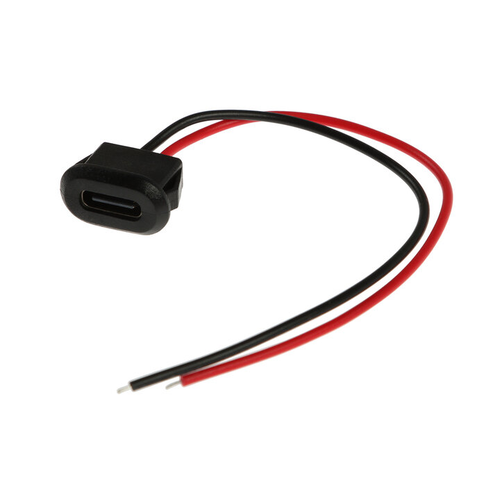 Провод USB Type-C, 2 pin, черный, провод 10 см 10067482