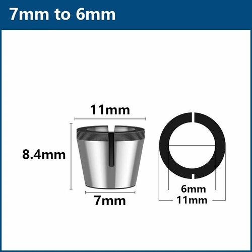 Цанга 6 мм XCAN для кромочного фрезера / Цанговый зажим
