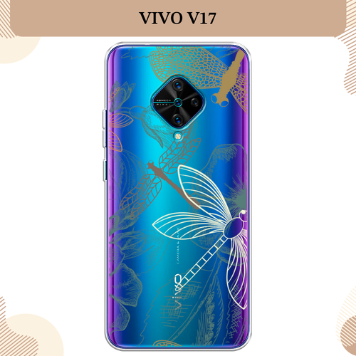 Силиконовый чехол Тени стрекоз на Vivo V17/Y9s / Виво V17, прозрачный силиконовый чехол на vivo v17 виво v17 прозрачный