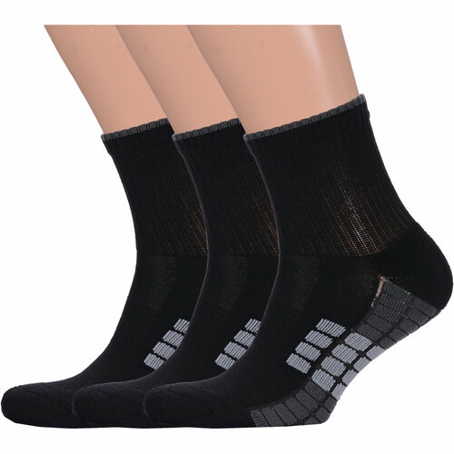 Носки PARA socks, 3 пары, размер 23, черный