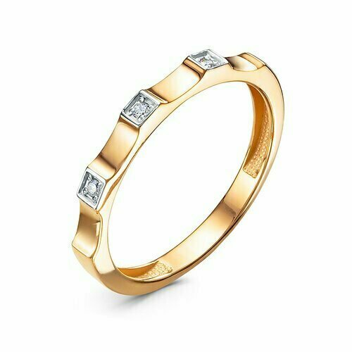 фото Кольцо diamant online, золото, 585 проба, фианит, размер 16, прозрачный