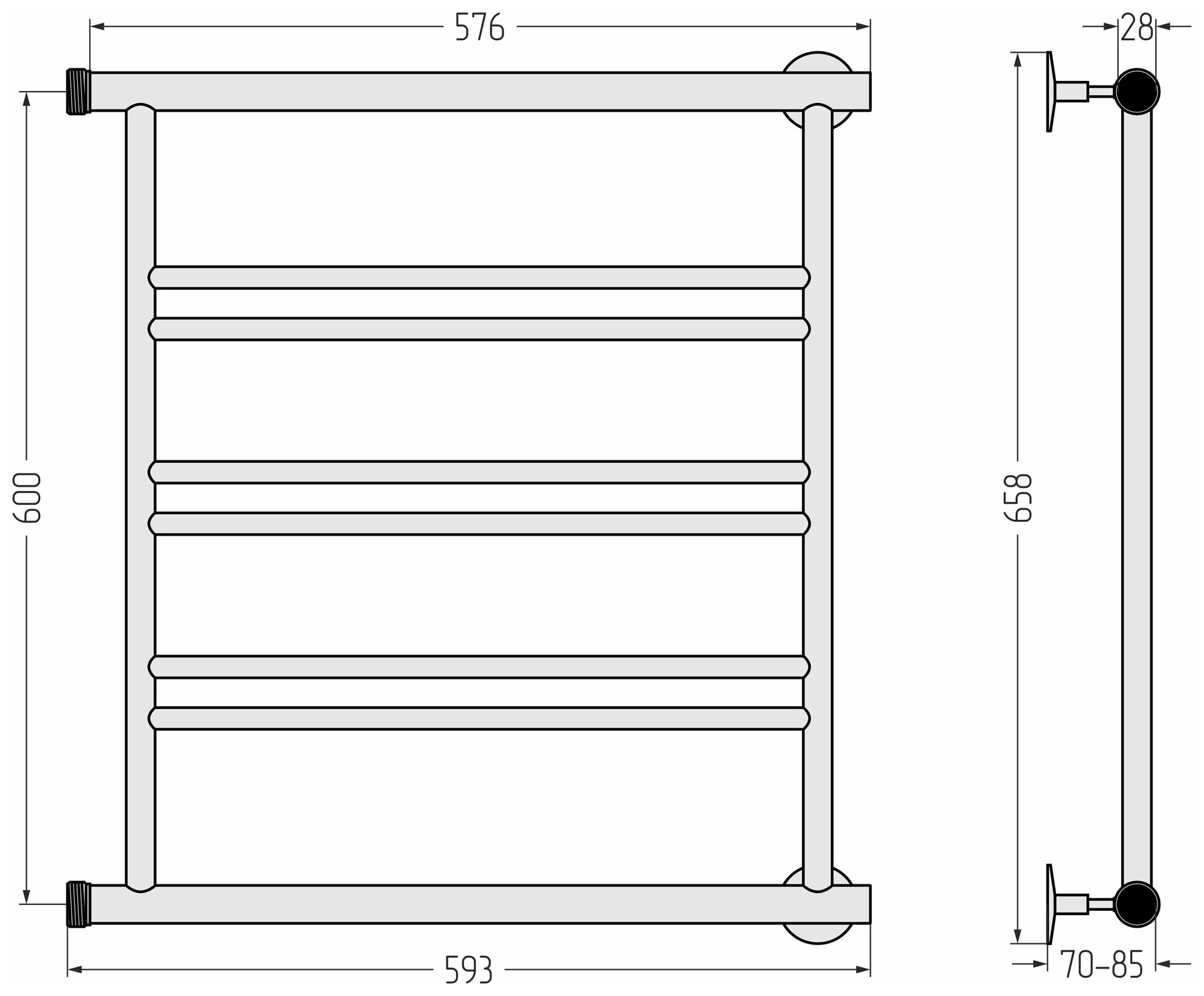 Полотенцесушитель водяной Стилье Минор 60x60 П - фото №3