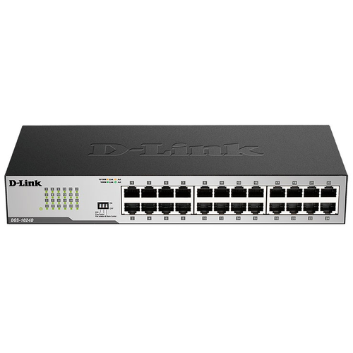 Коммутатор D-Link DGS-1024D/I2A, L2 Unmanaged Switch with 24 10/100/1000Base-T ports.16K Mac address, Auto-sensing, 802.3x Flow Control, Auto MDI/MDI-X for each port, 802.1p QoS, D-Link Green technology, Metal c (DGS-1024D/I2A)