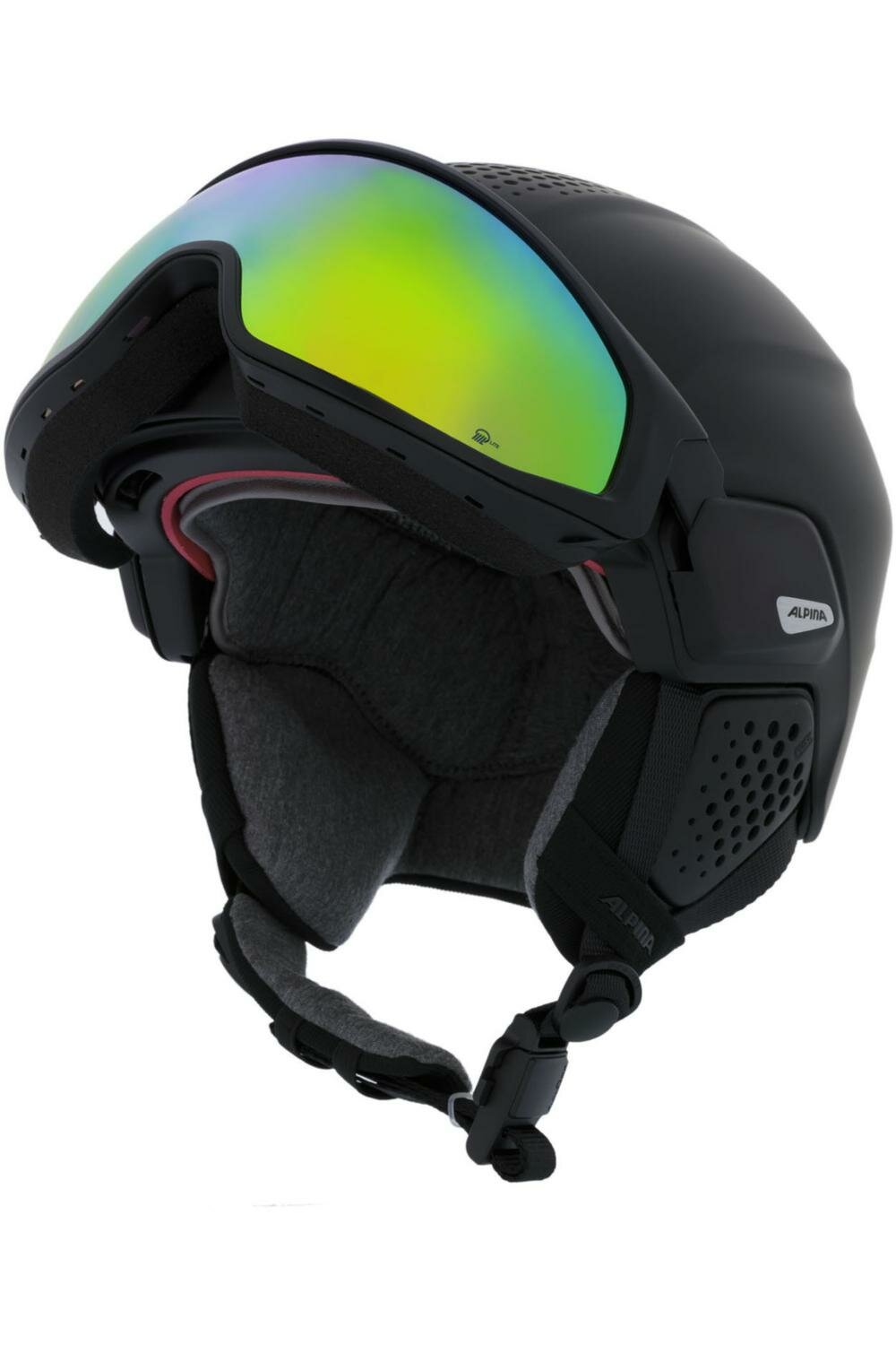 Шлем с визором ALPINA Alto Q-Lite Black Matt/Gold Mirror (см:59-63) — фото 1