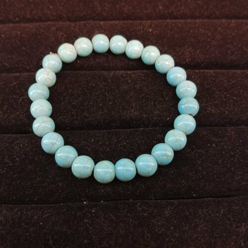 фото Браслет, бирюза, размер 22 см, диаметр 6.8 см, бирюзовый, синий уральские камни