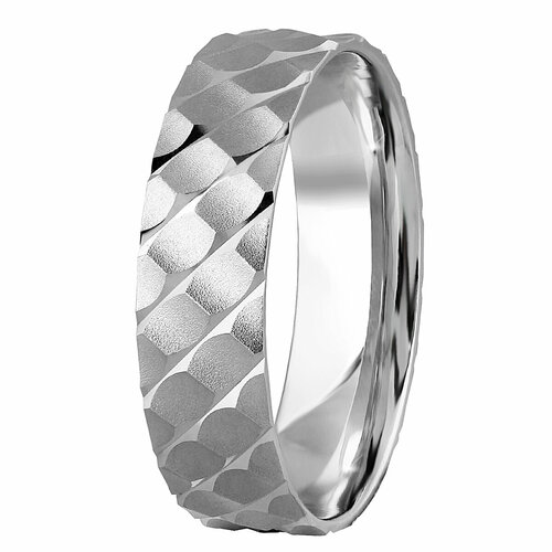 фото Кольцо обручальное azade, белое золото, 585 проба, родирование, размер 19.5