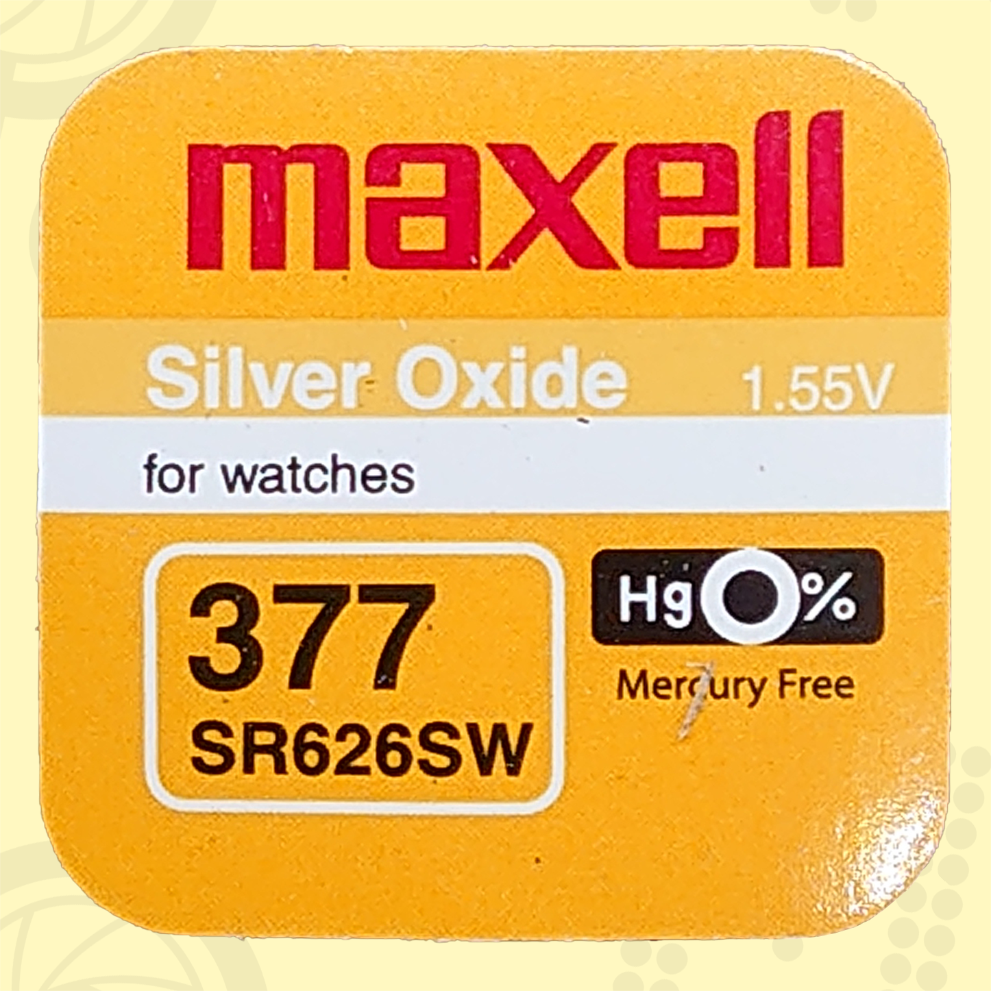 Maxell 377 (SR626SW) | 1.55 Вольт, Оксид Серебра (silver oxide) батарейка - 1шт.