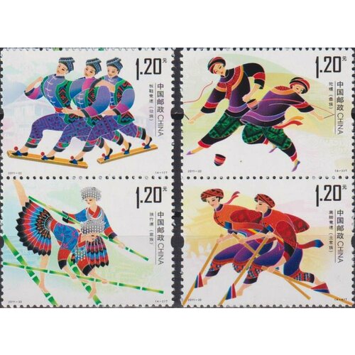 Почтовые марки Китай 2011г. Традиционные виды спорта этнических меньшинств Спорт MNH