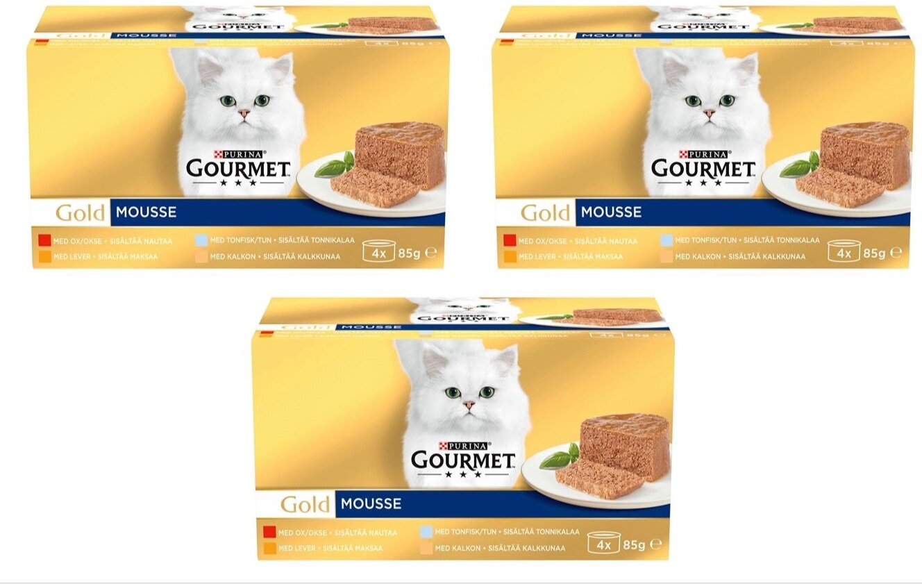 фото GOURMET Gold паштет тунец, печень, индейка и говядина 12шт по 85гр ассорти (4вида по 3шт)