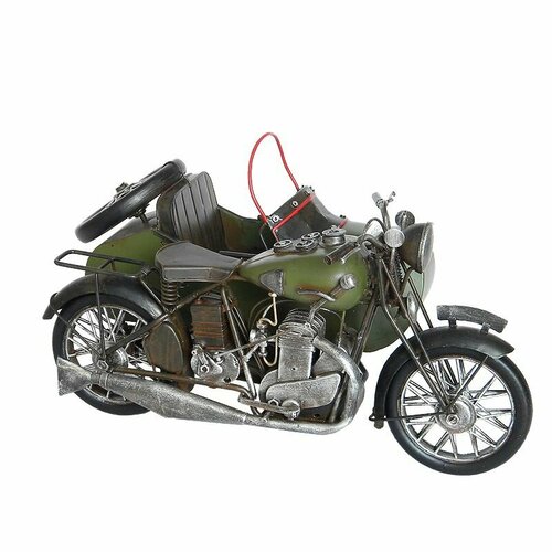 Декоративная модель армейского мотоцикла с коляской 1МВ, зеленый