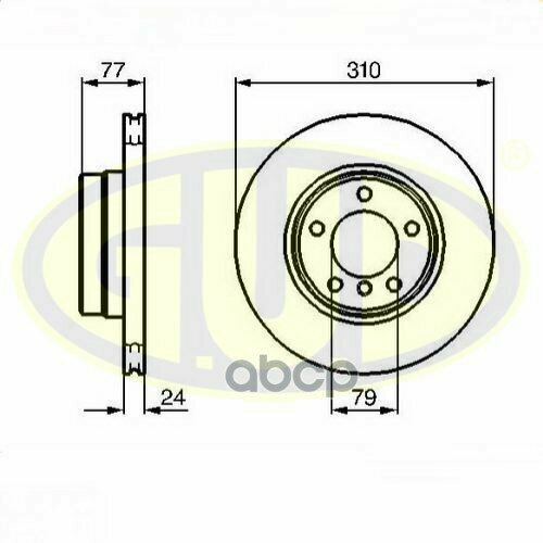 GUD GDB124181 Диск тормозной bmw e60/e61 2.0/2.0d/2.5/2.5d 03- перед вент 310x24