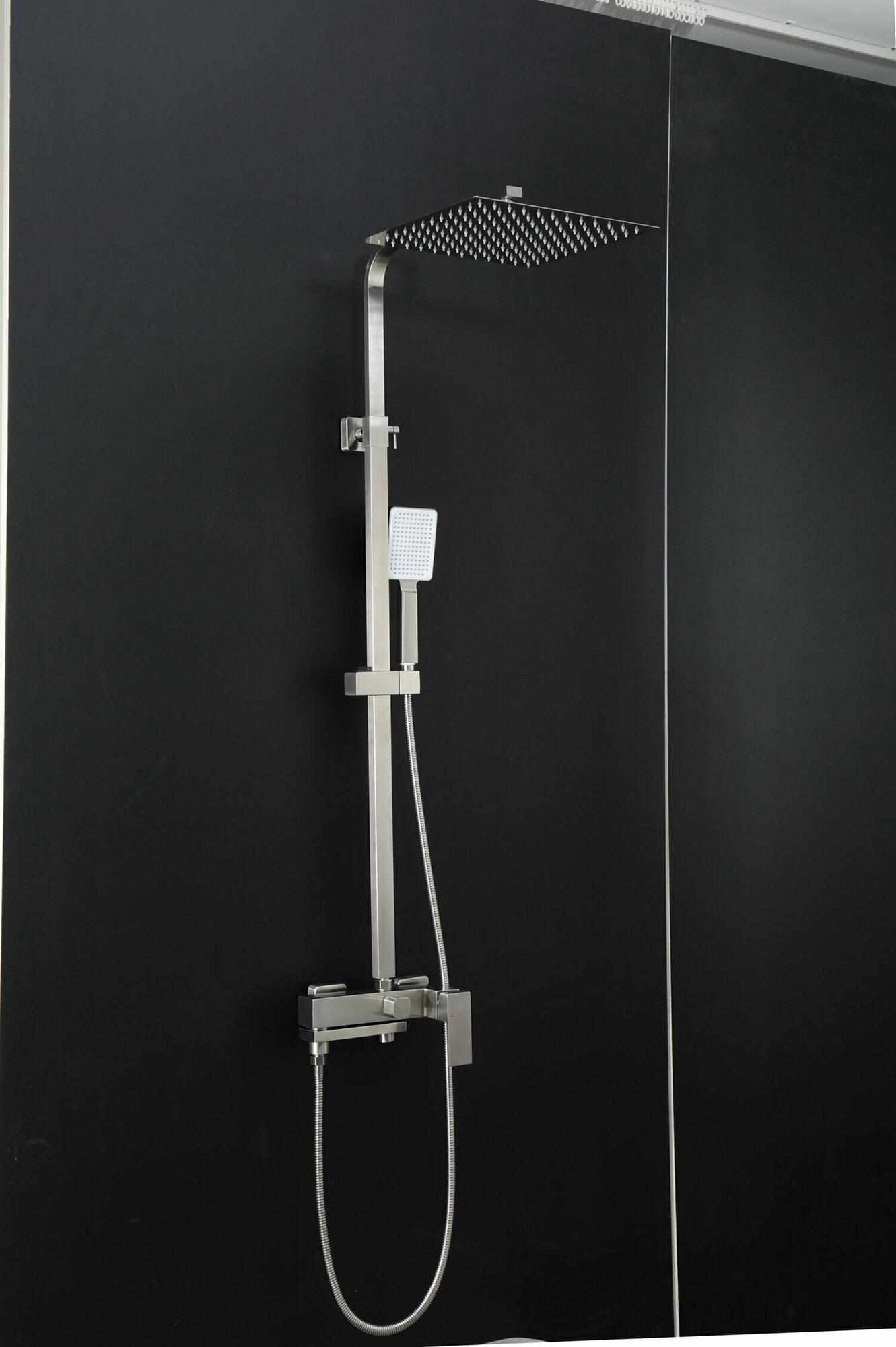 фото Душевая стойка Frap F24802-1 нержавеющая сталь, сатин