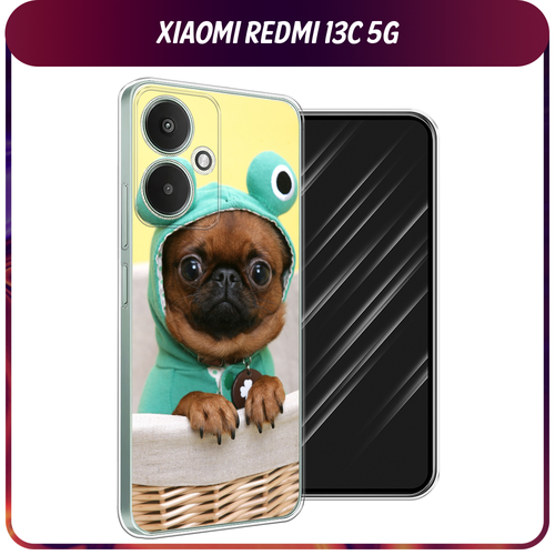 Силиконовый чехол на Xiaomi Redmi 13C 5G/13R 5G/Poco M6 5G / Сяоми Редми 13C 5G/13R 5G/Поко М6 5G Собачка в шапке лягушки силиконовый чехол маленькие ромашки на xiaomi redmi 13c 5g сяоми редми 13c 5g