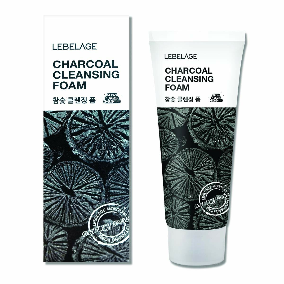 Пенка для умывания с древесным углем CHARCOAL CLEANSING FOAM 100 мл, Lebelage, 8809679092512