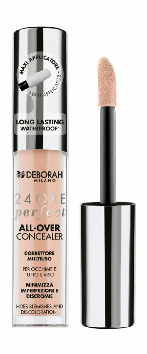 Стойкий жидкий корректор для глаз / 1 Белоснежный / Deborah Milano 24 Оre Perfect All Over Concealer