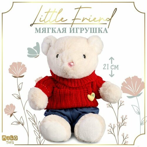 Мягкая игрушка Little Friend, мишка в красном свитере мягкая игрушка мишка в свитере 60 см