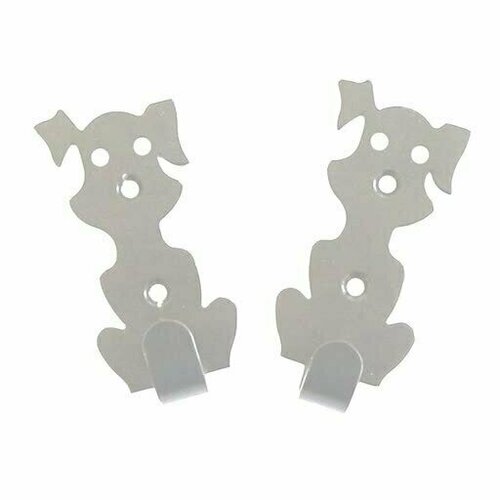 Набор крючков (2шт) Собачки, серебряный, металл