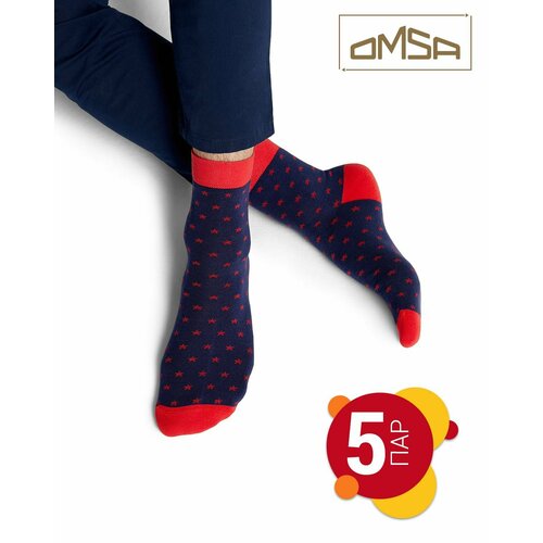 фото Носки omsa, 5 пар, 5 уп., размер 45-47, мультиколор