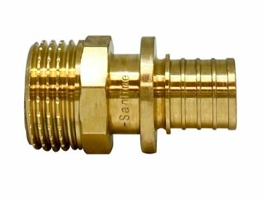 фото Переходник латунный с наружной резьбой 16х2,2-1/2", Sanline, 75401-MX (2шт.)