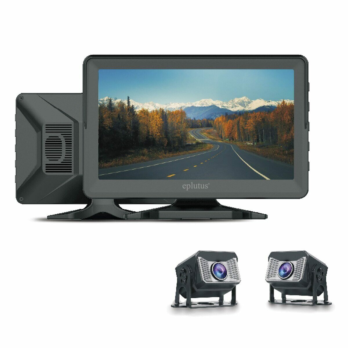 Видеорегистратор+монитор на 2камеры (набор) Eplutus D705 для грузовиков (черный)