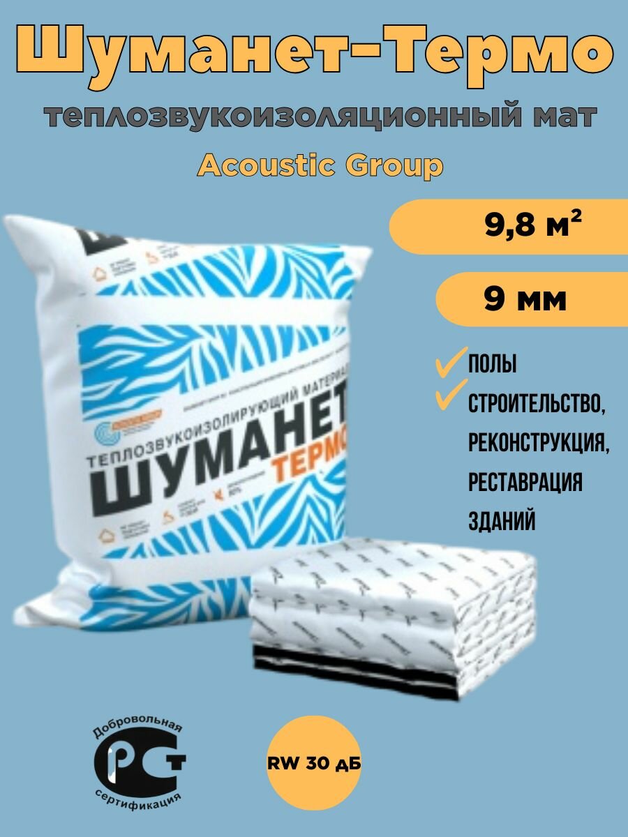 Шуманет-Термо Теплозвукоизоляционный мат 9,8 м²