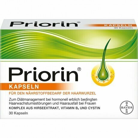 Капсулы Bayer Priorin, для роста волос, натуральные экстракты, 30 штук — фото 1