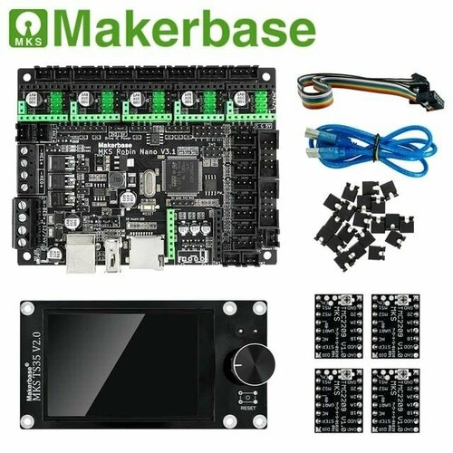 Набор Плата MKS Robin Nano v31 драйверы 4шт TMC2209 20 сенсорный дисплей MKS TS35 v20 900000₽
