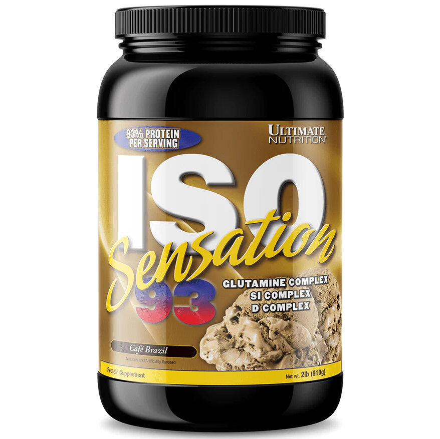 Изолят сывороточного белка Ultimate Nutrition Iso Sensation 93, 910 г (2lb), кафе "Бразилия" (кофе)