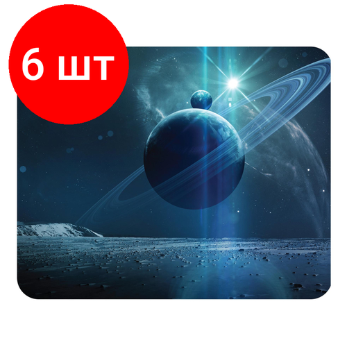 Комплект 6 штук, Коврик для мыши Cactus CS-MP-P03M Saturn Средний 300x250x2мм