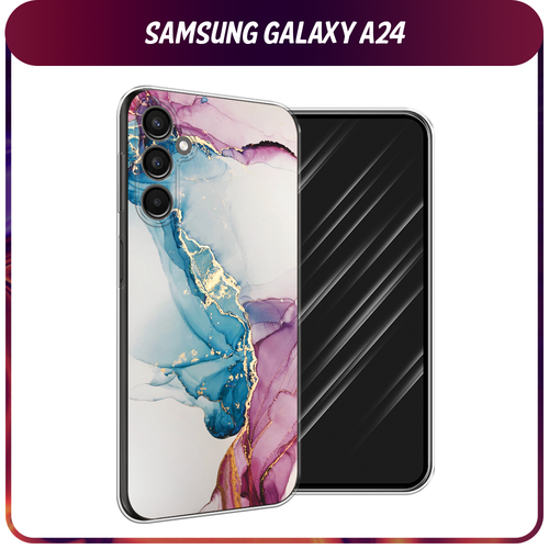 Силиконовый чехол на Samsung Galaxy A24 / Галакси A24 Розовые разводы рисунок силиконовый чехол маки и васильки фон на samsung galaxy a24 самсунг галакси a24