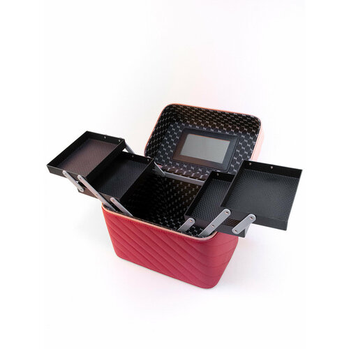 Бьюти-кейс 18х27х22.5 см, 5 шт., , красный