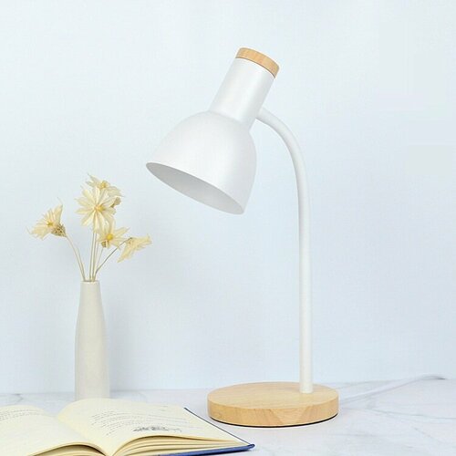 Лампа настольная Е27, светильник белый настольный для школьника, маникюра, детская, для офиса, спальни