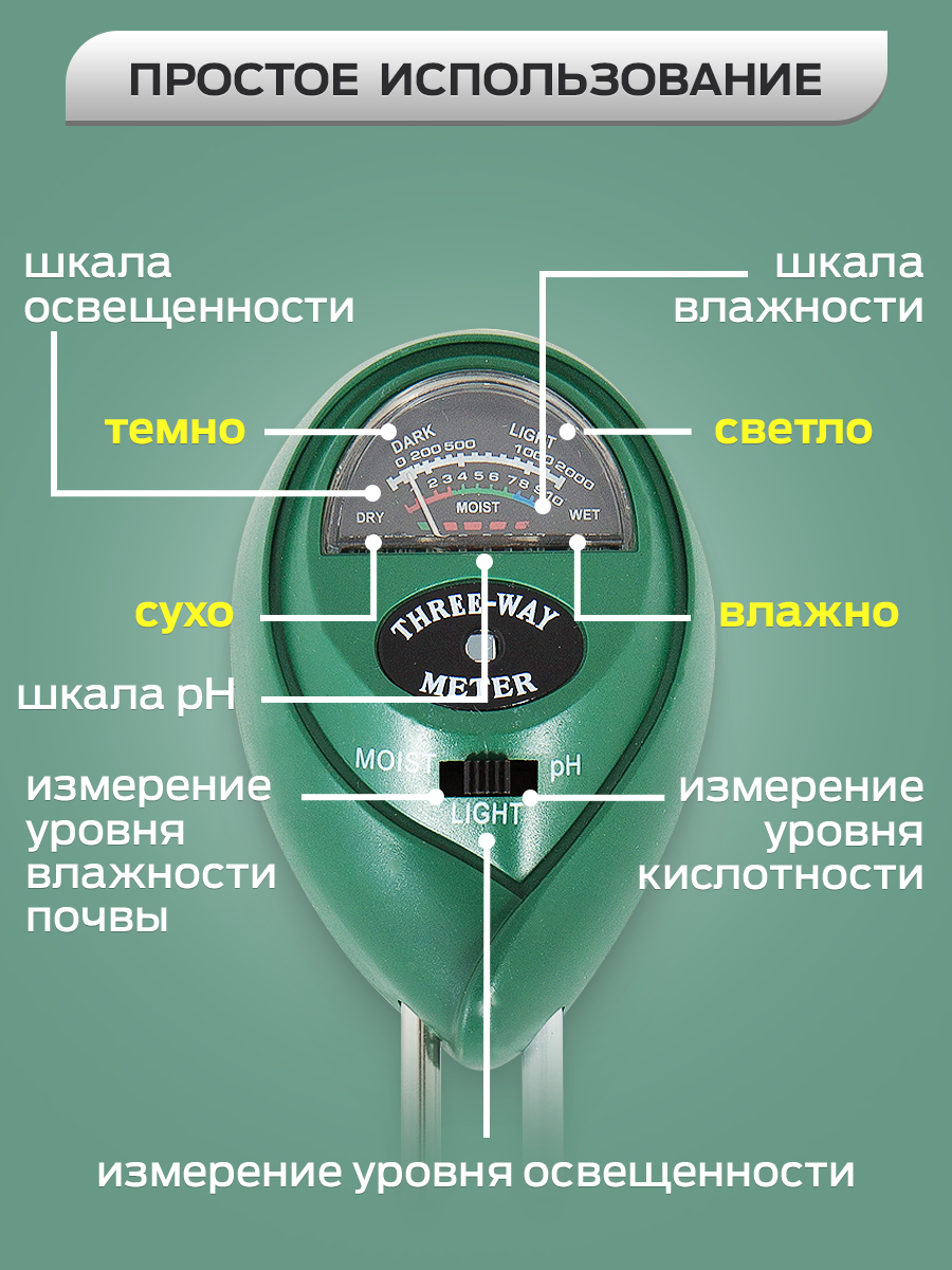 Измеритель кислотности почвы — фото 1