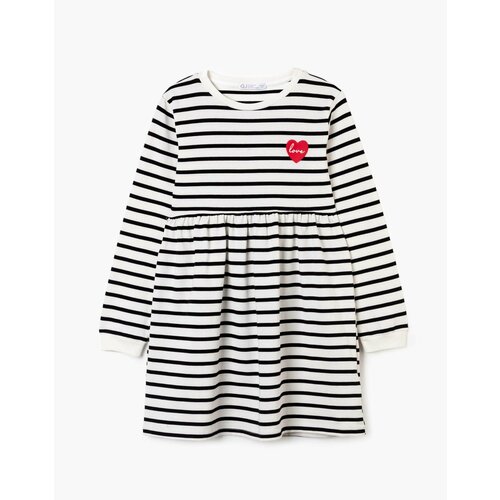 фото Платье gloria jeans, размер 4-6л/110-116, белый, черный