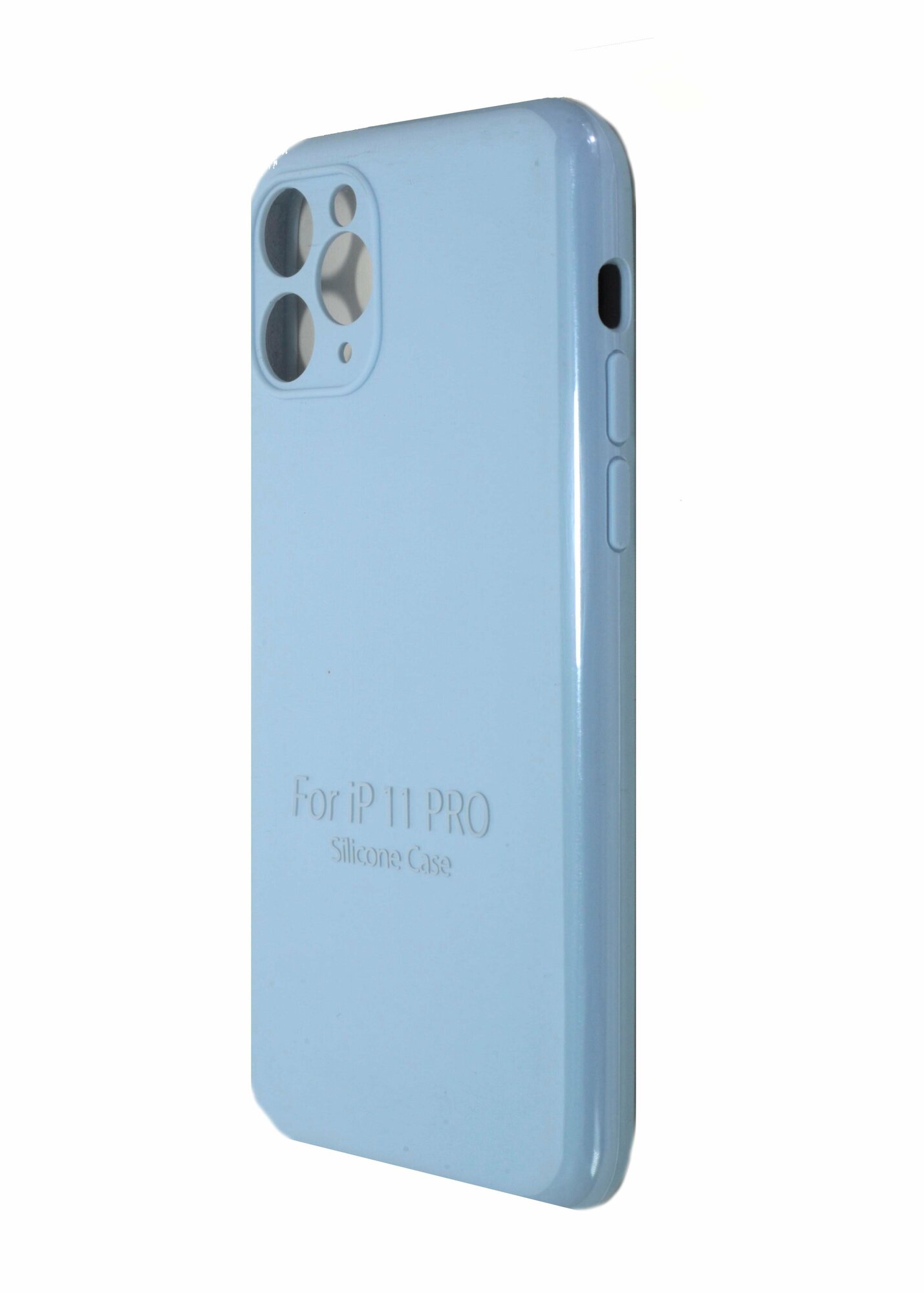 Чехол-накладка для iPhone 11 Pro VEGLAS SILICONE CASE NL Защита камеры светло-голубой (43)