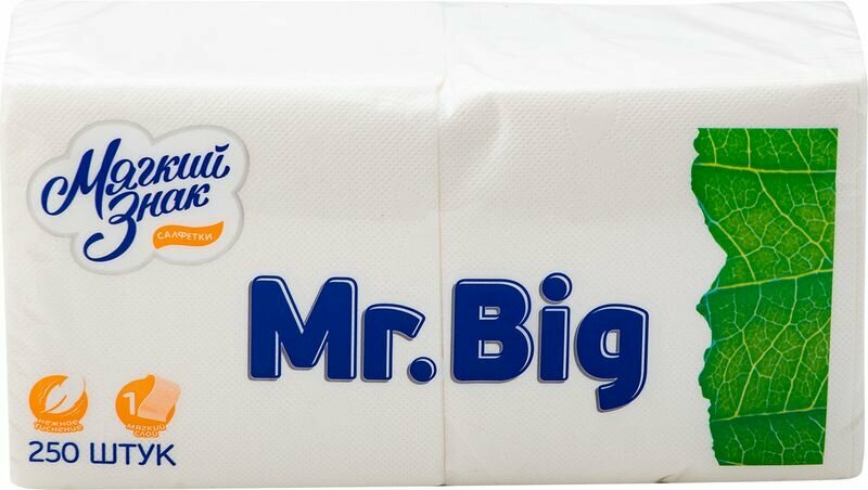 Салфетки бумажные Мягкий знак Mr.Big 24*24см 500шт - фото №14