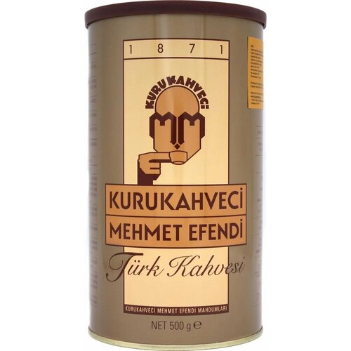 Турецкий кофе Kurukahveci Mehmet Efendi молотый в жестяной банке