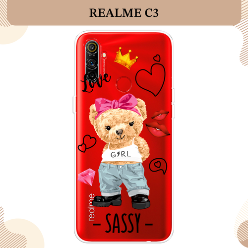 Силиконовый чехол Sugar Sassy на Realme C3 / Реалми C3, прозрачный силиконовый чехол на realme c3 реалми c3 милые коровки прозрачный