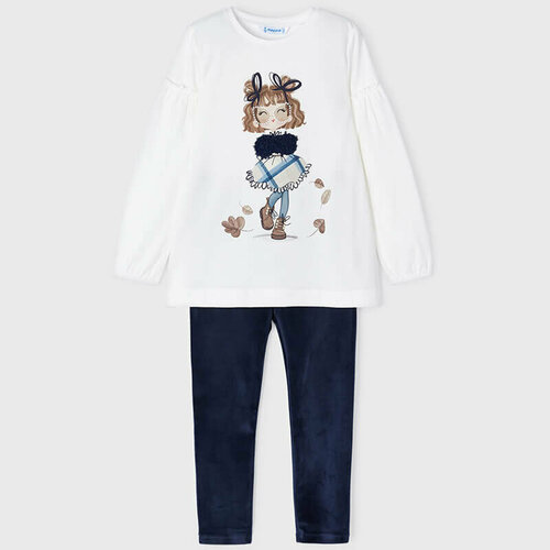 Комплект одежды Mayoral, размер 122 (7 лет), белый, синий