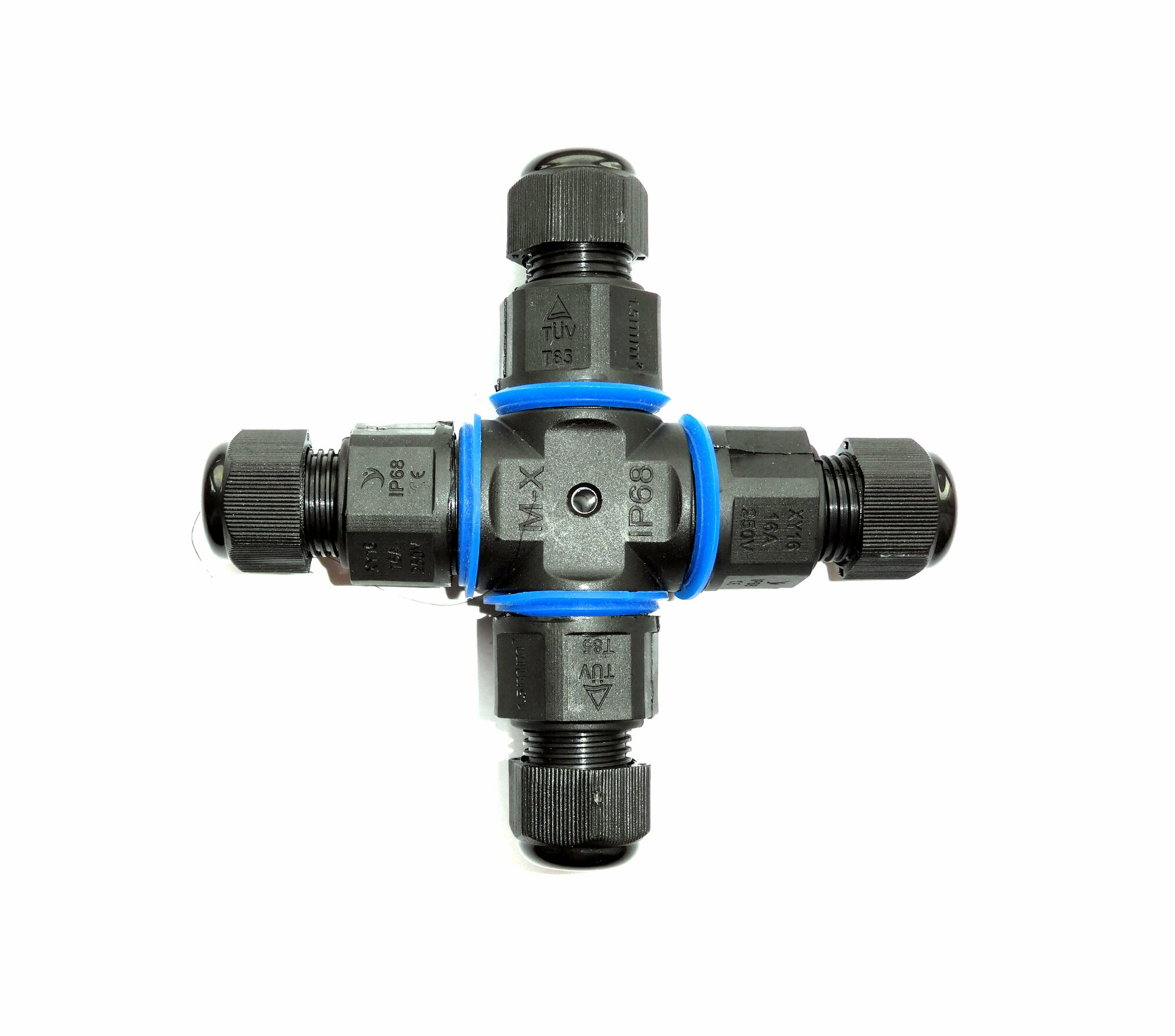 Коннектор-разветвитель кабельный Х-образный винтовой 3-х контактный. 1 штука.