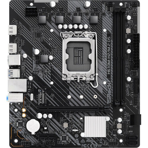 Материнская плата Asrock H610M-H2/M.2 D5 Soc-1700 Intel H610 2xDDR5 mATX AC`97 8ch(7.1) GbLAN+HDMI