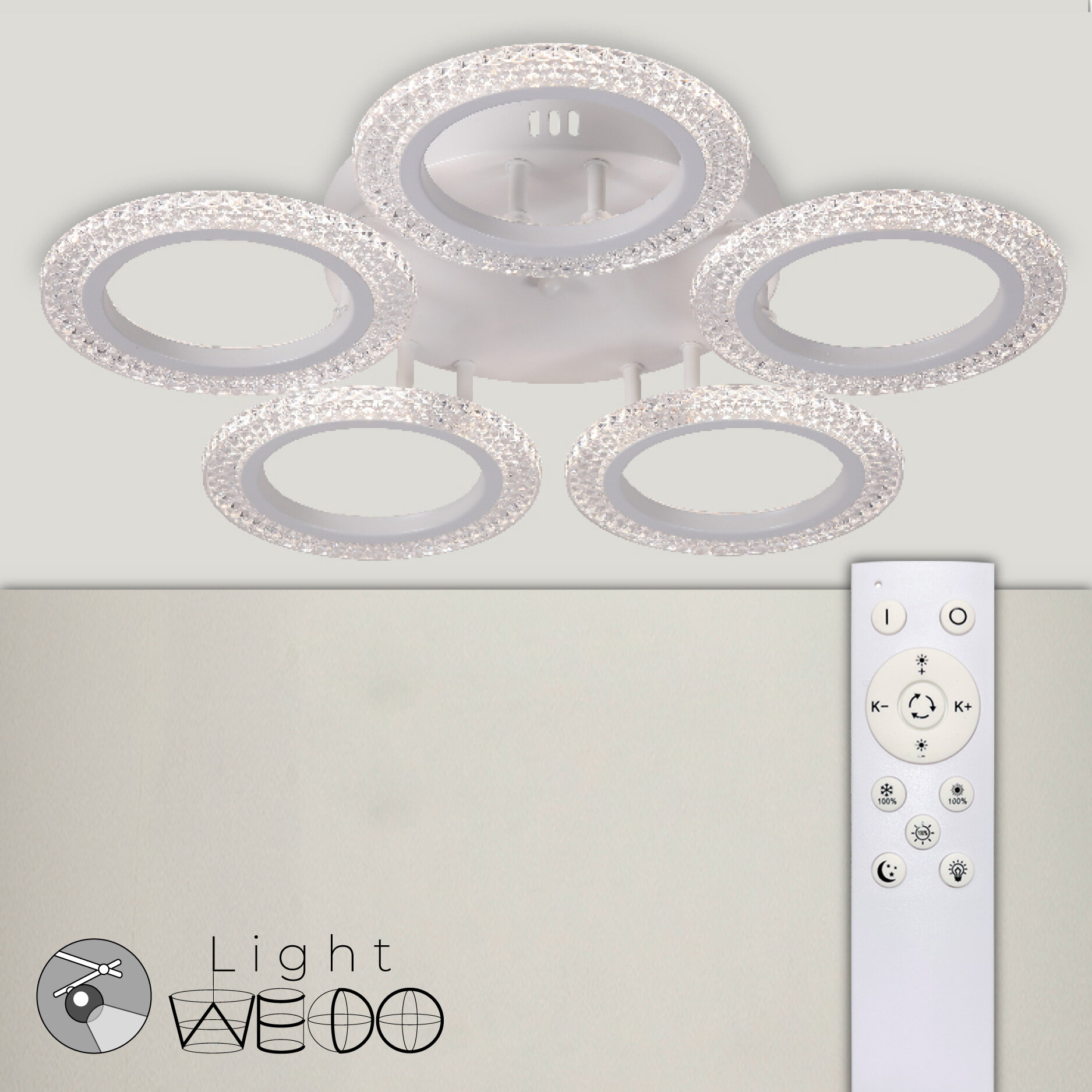 Люстра потолочная светодиодная для кухни в спальню с пультом WEDO LIGHT