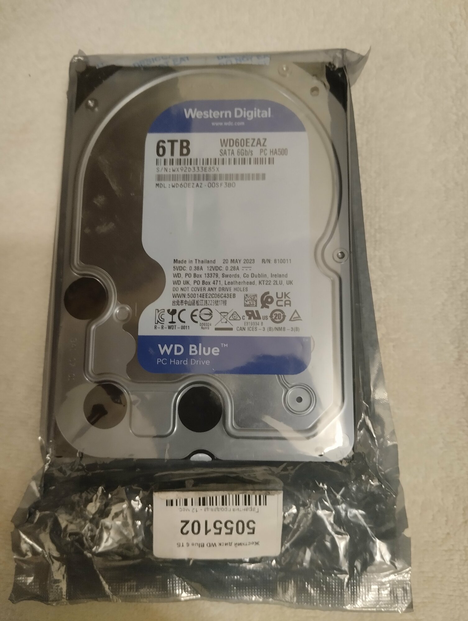 Жесткий диск Western Digital WD Blue 6 ТБ WD60EZAZ